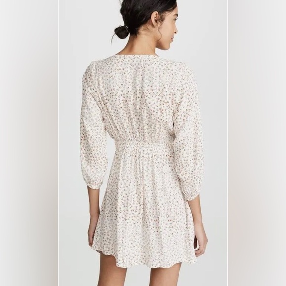 Faithfull The Brand Trinidad Rae Pink Floral Tie Front Cut Out Mini Dress - Picture 2 of 16